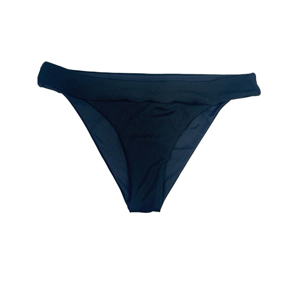 L*Space Veronica Ribbed Bikini Bottom Black XL NWT Classic Coverage Swim